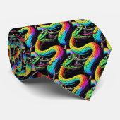 Farbenfrohe Schlangen-Illustration Krawatte (Gerollt)
