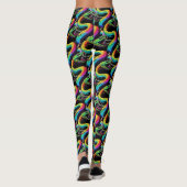 Farbenfrohe Schlangen-Illustration Leggings (Rückseite)