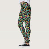Farbenfrohe Schlangen-Illustration Leggings (Links)