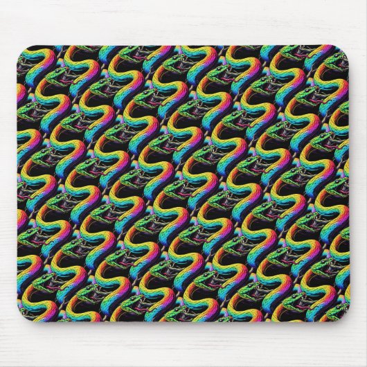 Farbenfrohe Schlangen-Illustration Mousepad (Vorne)