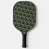 Farbenfrohe Schlangen-Illustration Pickleball Schläger (Rückseite)