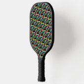 Farbenfrohe Schlangen-Illustration Pickleball Schläger (Links)