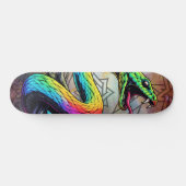 Farbenfrohe Schlangen-Illustration Skateboard (Horizontal)
