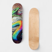 Farbenfrohe Schlangen-Illustration Skateboard (Vorderseite)