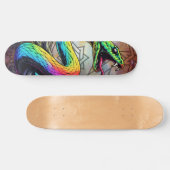 Farbenfrohe Schlangen-Illustration Skateboard (Horizontal)