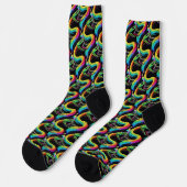 Farbenfrohe Schlangen-Illustration Socken (Linkes Detail)
