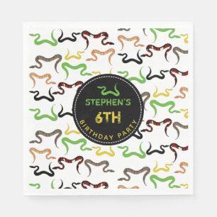 Farbenfrohe Schlangen Python Reptile Geburtstagspa Serviette