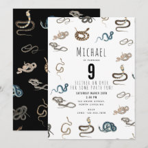 Farbenfrohe Schlangen Reptile Tier Geburtstagspart