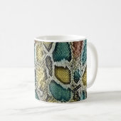 Farbenfrohe Schlangenhaut: nahtloses Design. Kaffeetasse (VorderseiteRechts)