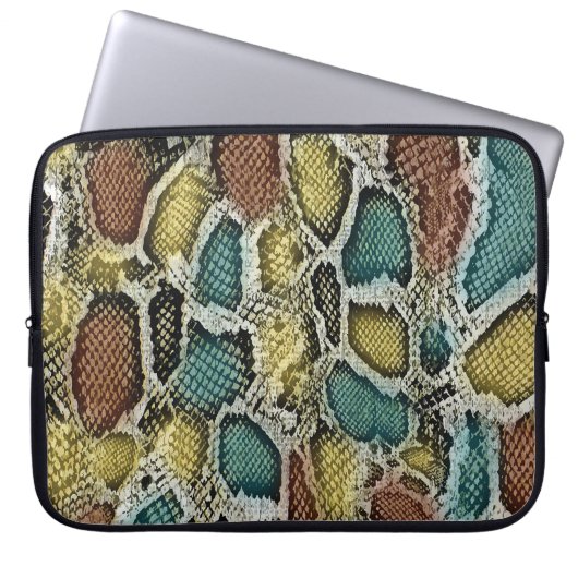 Farbenfrohe Schlangenhaut: nahtloses Design. Laptopschutzhülle (Vorderseite)