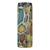 Farbenfrohe Schlangenhaut: nahtloses Design. Thermosbecher (Rückseite)
