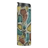 Farbenfrohe Schlangenhaut: nahtloses Design. Thermosbecher (Nach rechts gedreht)