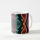 Farbenfrohe Schlangenhaut, Tierdruck. Kaffeetasse (VorderseiteRechts)