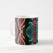 Farbenfrohe Schlangenhaut, Tierdruck. Kaffeetasse (Vorderseite Links)