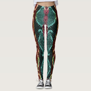 Farbenfrohe Schlangenhaut, Tierdruck. Leggings