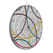 Farbenfrohe, schlichte moderne coole, urbane Trend Dartscheibe (Vorderseite Links)