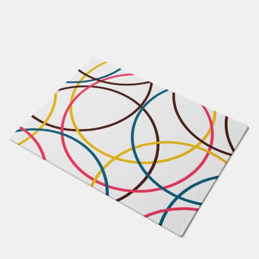 Farbenfrohe, schlichte moderne coole, urbane Trend Fußmatte (Schrägansicht)