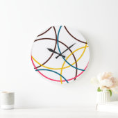 Farbenfrohe, schlichte moderne coole, urbane Trend Große Wanduhr (Zuhause)