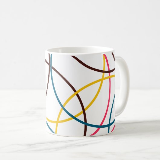 Farbenfrohe, schlichte moderne coole, urbane Trend Kaffeetasse (VorderseiteRechts)