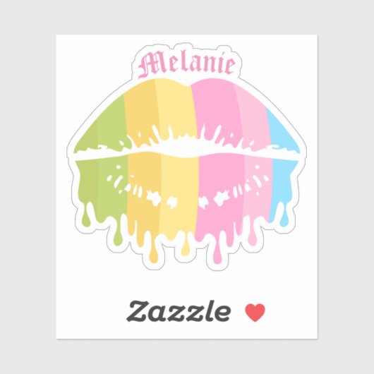 Farbenfrohe Schmelzen Lippen Aufkleber (Blatt)