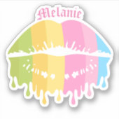 Farbenfrohe Schmelzen Lippen Aufkleber (Vorderseite)