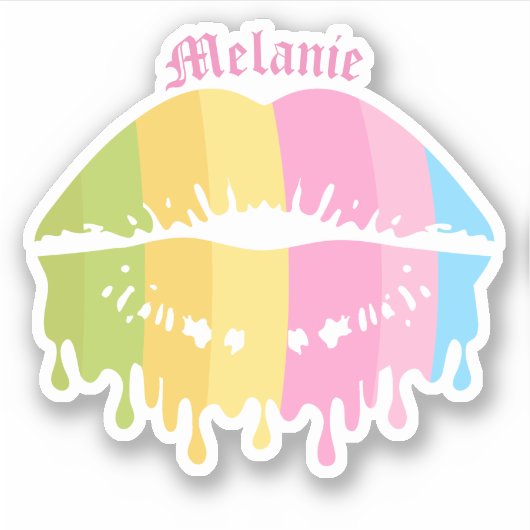 Farbenfrohe Schmelzen Lippen Aufkleber (Vorderseite)