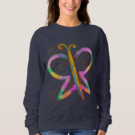 Farbenfrohe Schmetterling Abstrakte Kunst zu trage Sweatshirt (Vorderseite)