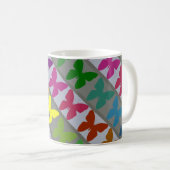 Farbenfrohe Schmetterlingdesign Kaffeezubereitung Kaffeetasse (VorderseiteRechts)