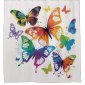 Farbenfrohe Schmetterlinge 1 Duschvorhang (Vorderseite)