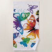 Farbenfrohe Schmetterlinge 1 Strandtuch (Vorderseite)
