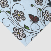 Farbenfrohe Schmetterlinge auf Blumen Seidenpapier (Ausschnitt)