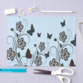 Farbenfrohe Schmetterlinge auf Blumen Seidenpapier (Handwerk)