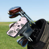 Farbenfrohe Schmetterlinge auf rosa Blume Persönli Golf Headcover (In Situ)