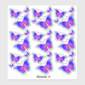 Farbenfrohe Schmetterlinge Aufkleber (Blatt)