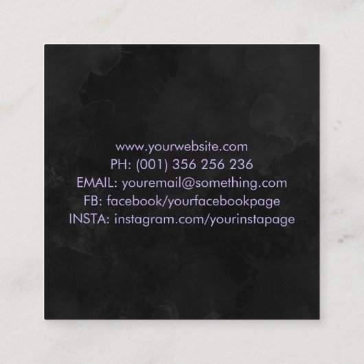 Farbenfrohe Schmetterlinge aus Spritzer Quadratische Visitenkarte (Rückseite)