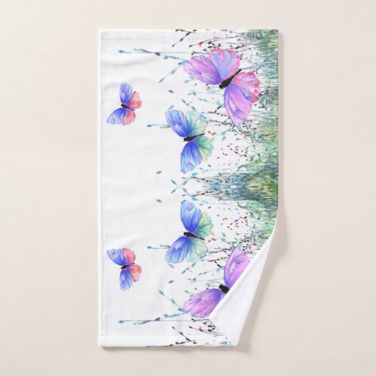 Farbenfrohe Schmetterlinge Badetuch Set (Handtuch)