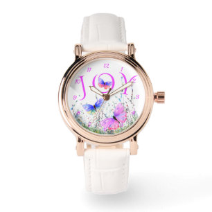 Farbenfrohe Schmetterlinge beobachten Armbanduhr