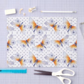 Farbenfrohe Schmetterlinge Blue Polka Dots Seidenpapier (Handwerk)