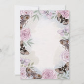 Farbenfrohe Schmetterlinge Blume Geburtstag Einladung (Rückseite)