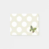 Farbenfrohe Schmetterlinge, Blume, Polka-Punkte Post-it Klebezettel (Vorderseite)