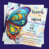 Farbenfrohe Schmetterlinge | Brunch für die Mama Einladung