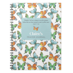 Farbenfrohe Schmetterlinge Custom Prayer Journal Notizblock