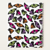 Farbenfrohe Schmetterlinge dekoratives Mustertageb Planer (Rückseite)