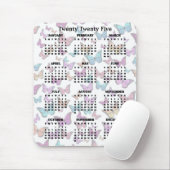 Farbenfrohe Schmetterlinge Design 2025 Kalender Mousepad (Mit Mouse)
