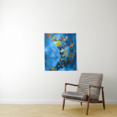 Farbenfrohe Schmetterlinge, die über blaue Wolken  Wandteppich (Beispiel)