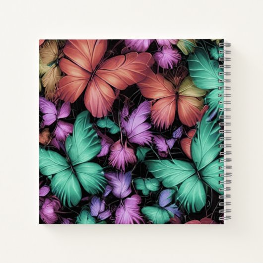 Farbenfrohe Schmetterlinge drucken Notizblock (Rückseite)