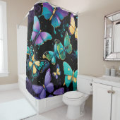 Farbenfrohe Schmetterlinge Duschvorhang (Beispiel)