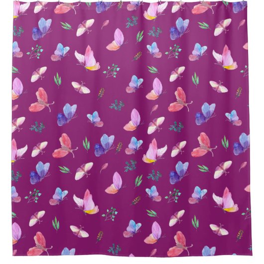 Farbenfrohe Schmetterlinge Duschvorhang (Vorderseite)