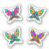 Farbenfrohe Schmetterlinge Extravagante Aufkleber (Vorderseite)