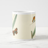 Farbenfrohe Schmetterlinge flattern um ein Blatt Jumbo-Tasse (Vorderseite)